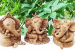 eco friendly Ganesh idol, how to make ganesha with clay in telugu, how to make eco friendly ganesh idol from clay at home, Ganesh chaturthi