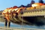 Russia, Crimea bridge news, huge explosion on crimea bridge that connects russia, Fire accident Russia, Crimea bridge news, huge explosion on crimea bridge that connects russia, Fire accident