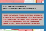 florida power outage, florida power outage, residents of florida city cautioned of power outage zombies, Zombie